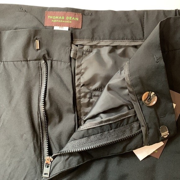 NWT Thomas Dean | Performance Nylon Blend Black Men’s Pants - Picture 8 of 11